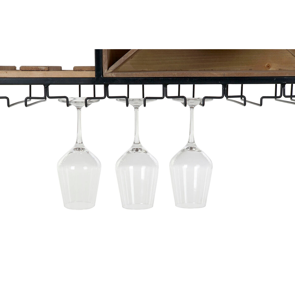 Botellero DKD Home Decor 80 x 24 x 44 cm Abeto Natural Negro Metal Marrón Madera MDF