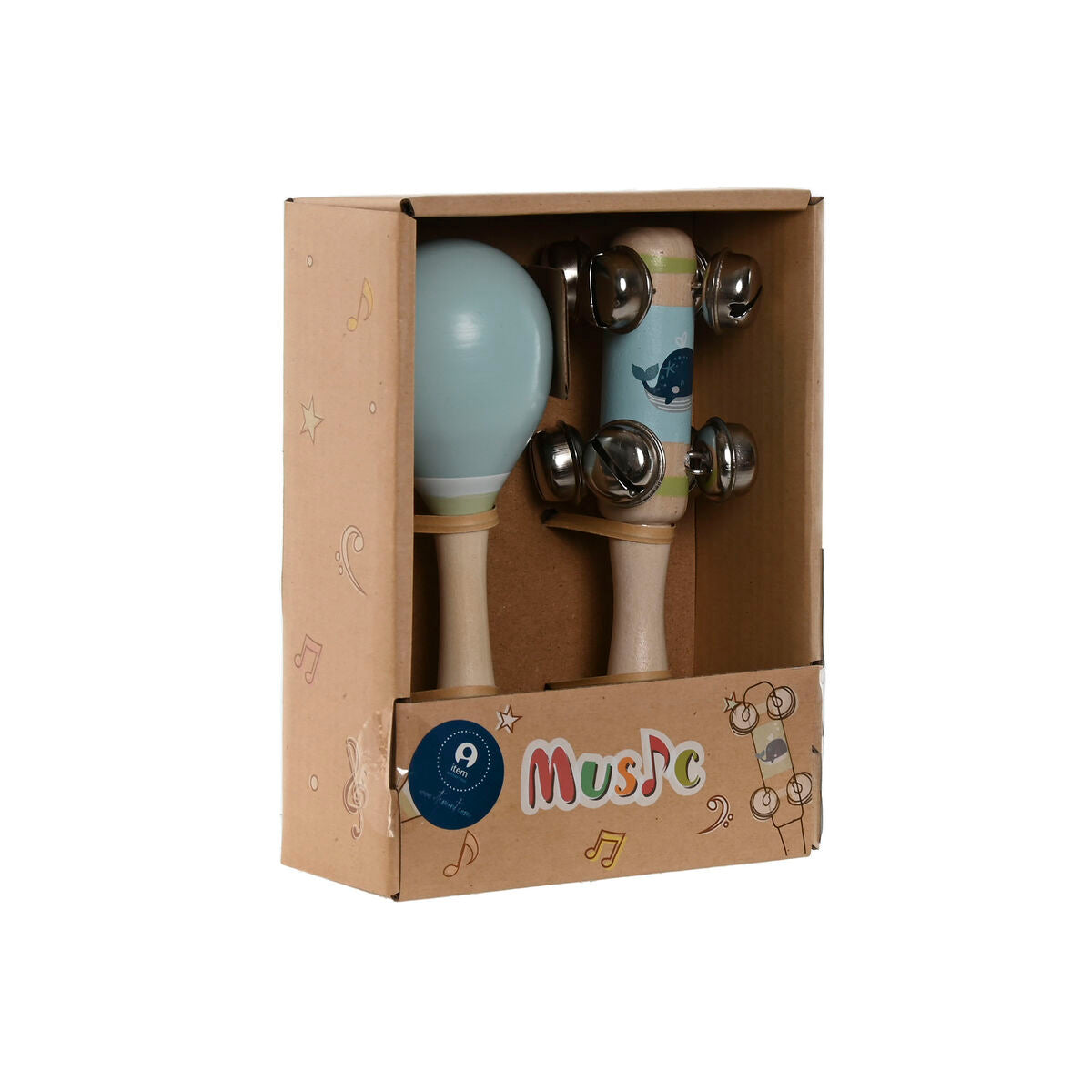Juguete Musical Home ESPRIT Madera 11,5 x 2 x 15,5 cm Maracas (4 Unidades)