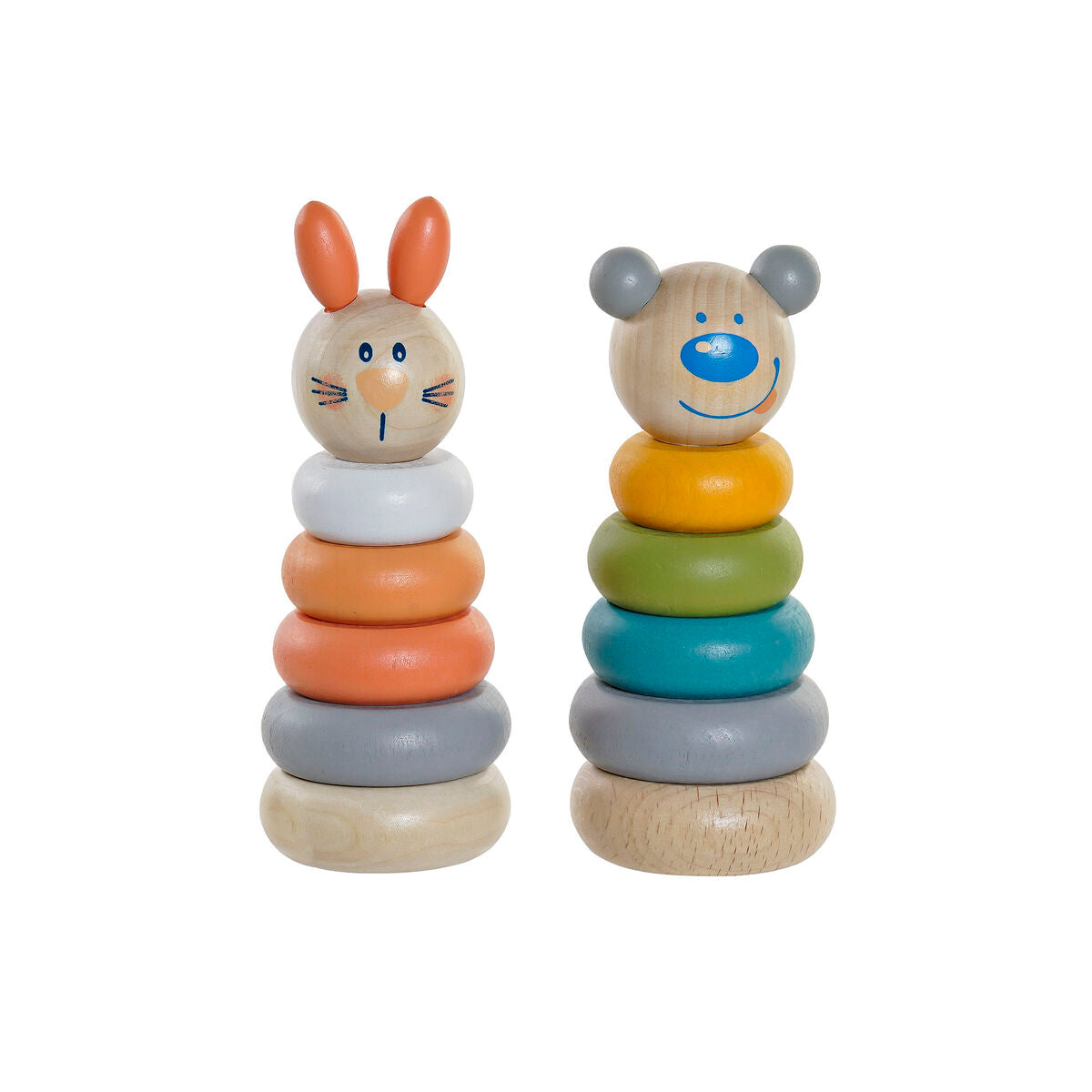 Juego Educativo Home ESPRIT 5,5 x 5,5 x 14 cm Animales (2 Unidades)