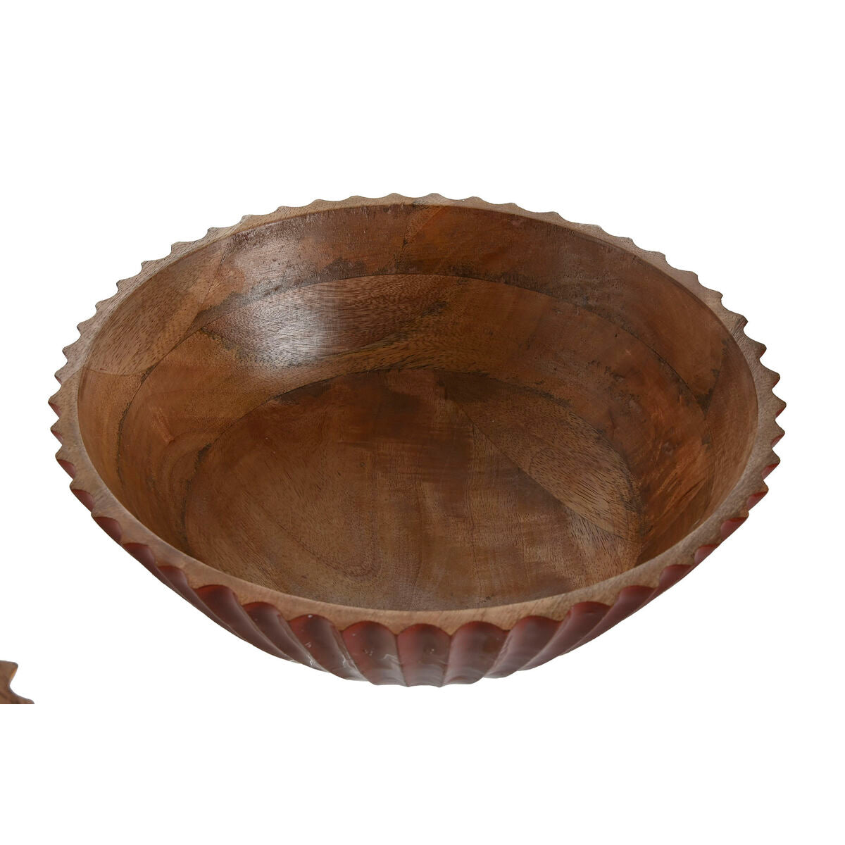 Salad Bowl Home ESPRIT Yellow Green Coral Mango wood 30 x 30 x 12 cm (3 Units)