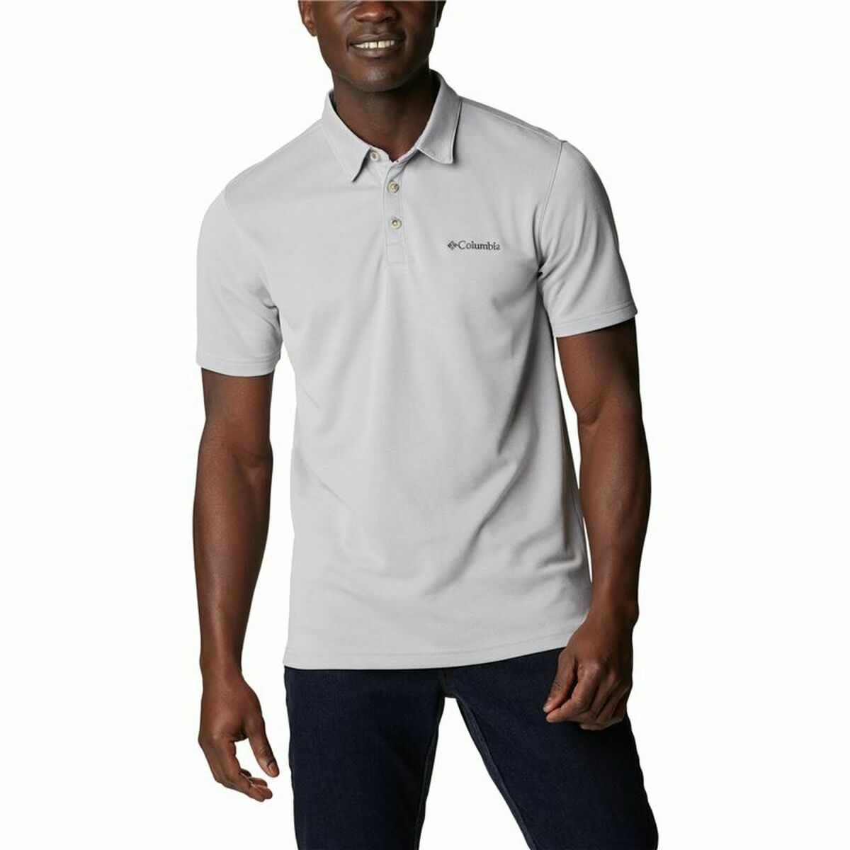 Polo de Manga Curta Homem Columbia Nelson Point™ Cinzento - EcoNest