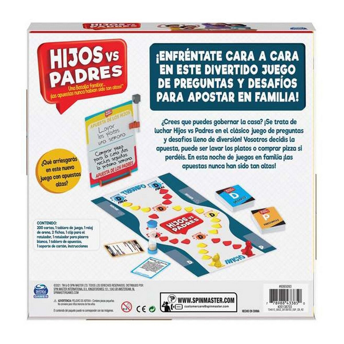 Jogo de Mesa Spin Master Hijos vs Padres 206 Peças 26,99 x 26,99 x 5,4 cm - EcoNest