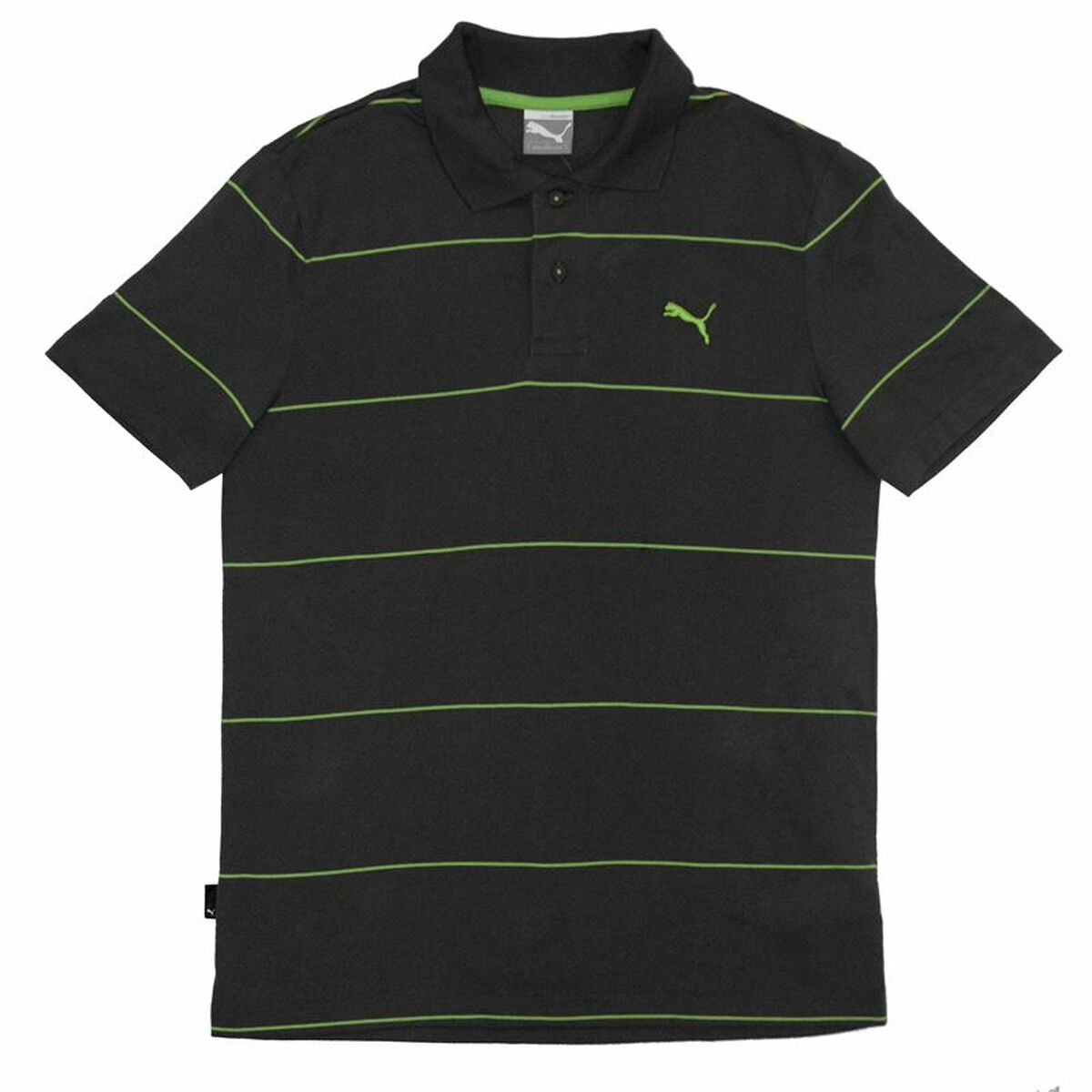 Polo de Manga Curta Homem Puma Jacquard Preto - EcoNest