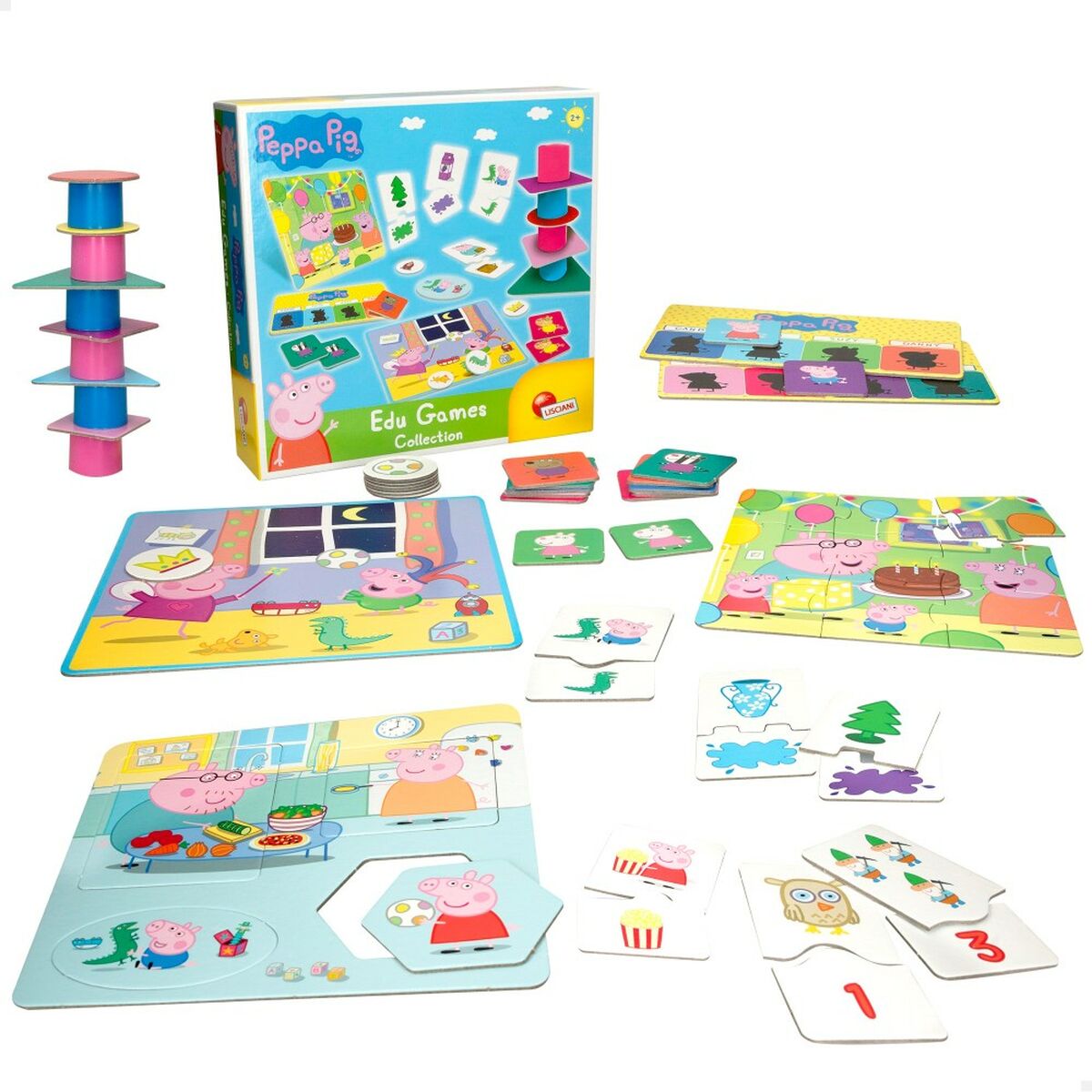 Jogo Educativo Peppa Pig Edu Games Collection 24,5 x 0,2 x 24,5 cm (6 Unidades) 10 em 1