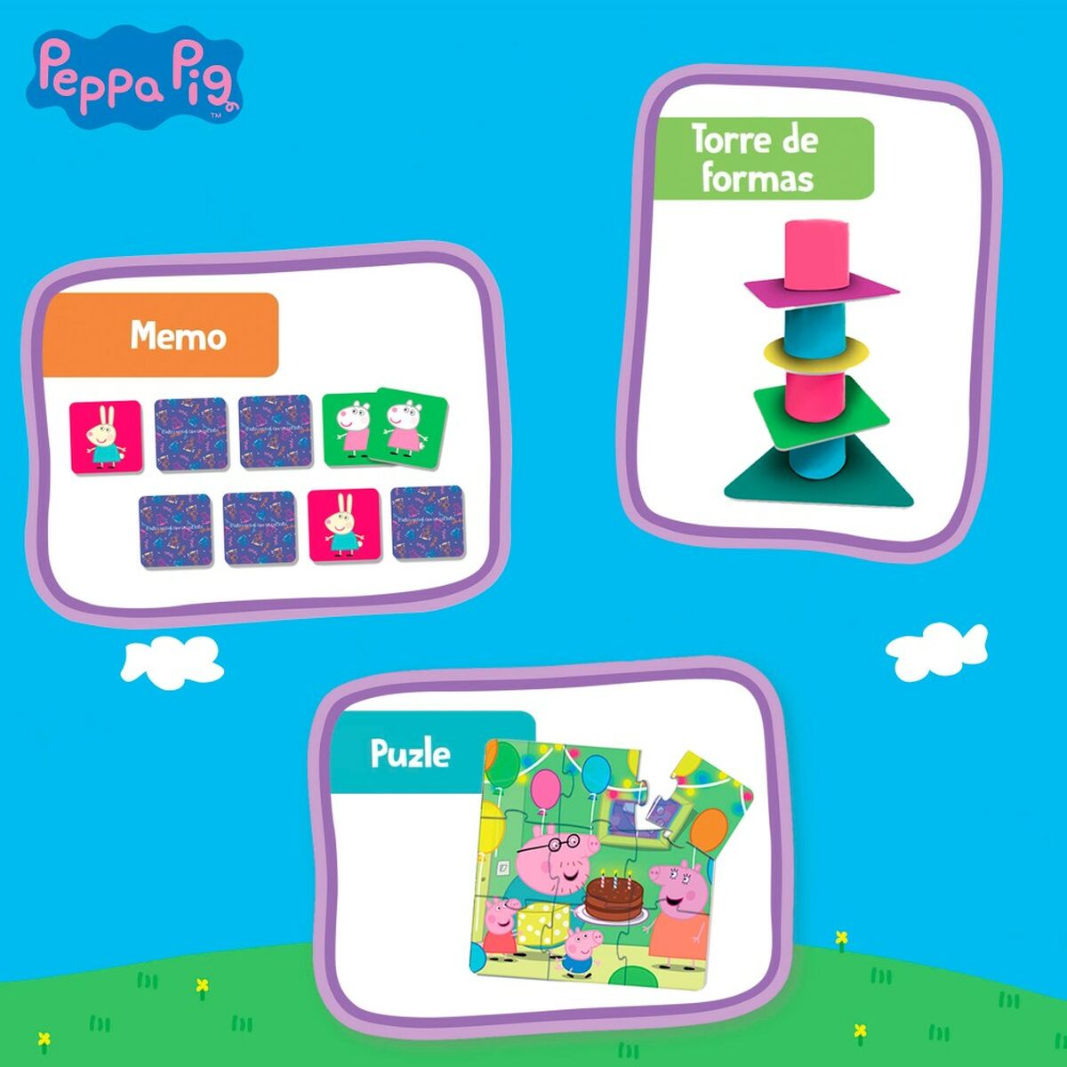 Jogo Educativo Peppa Pig Edu Games Collection 24,5 x 0,2 x 24,5 cm (6 Unidades) 10 em 1