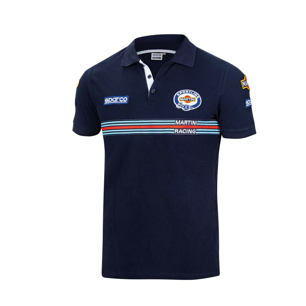 Polo de Manga Curta Sparco Martini Racing XL Azul Marinho - EcoNest
