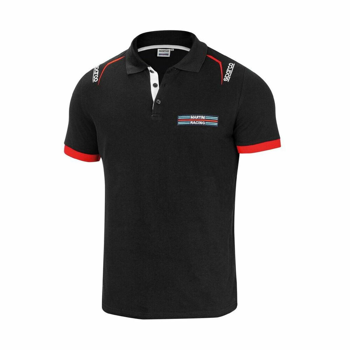 Polo de Manga Curta Homem Sparco Martini Racing Preto - EcoNest