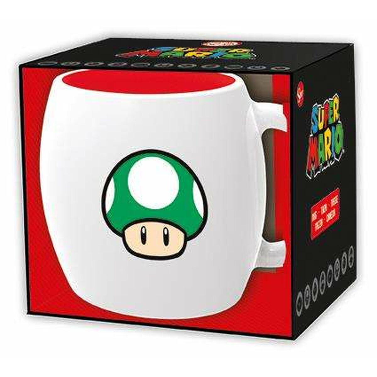 Chávena com Caixa Super Mario 1-UP Cerâmica 360 ml - EcoNest