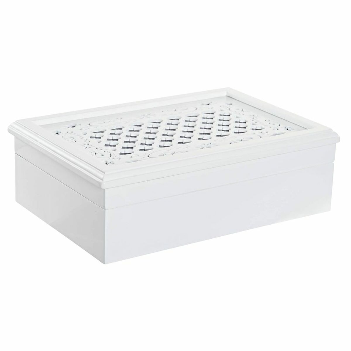 Guarda-Joias DKD Home Decor Relógios 29 x 20 x 9,5 cm Cristal Lilás Branco Madeira MDF - EcoNest