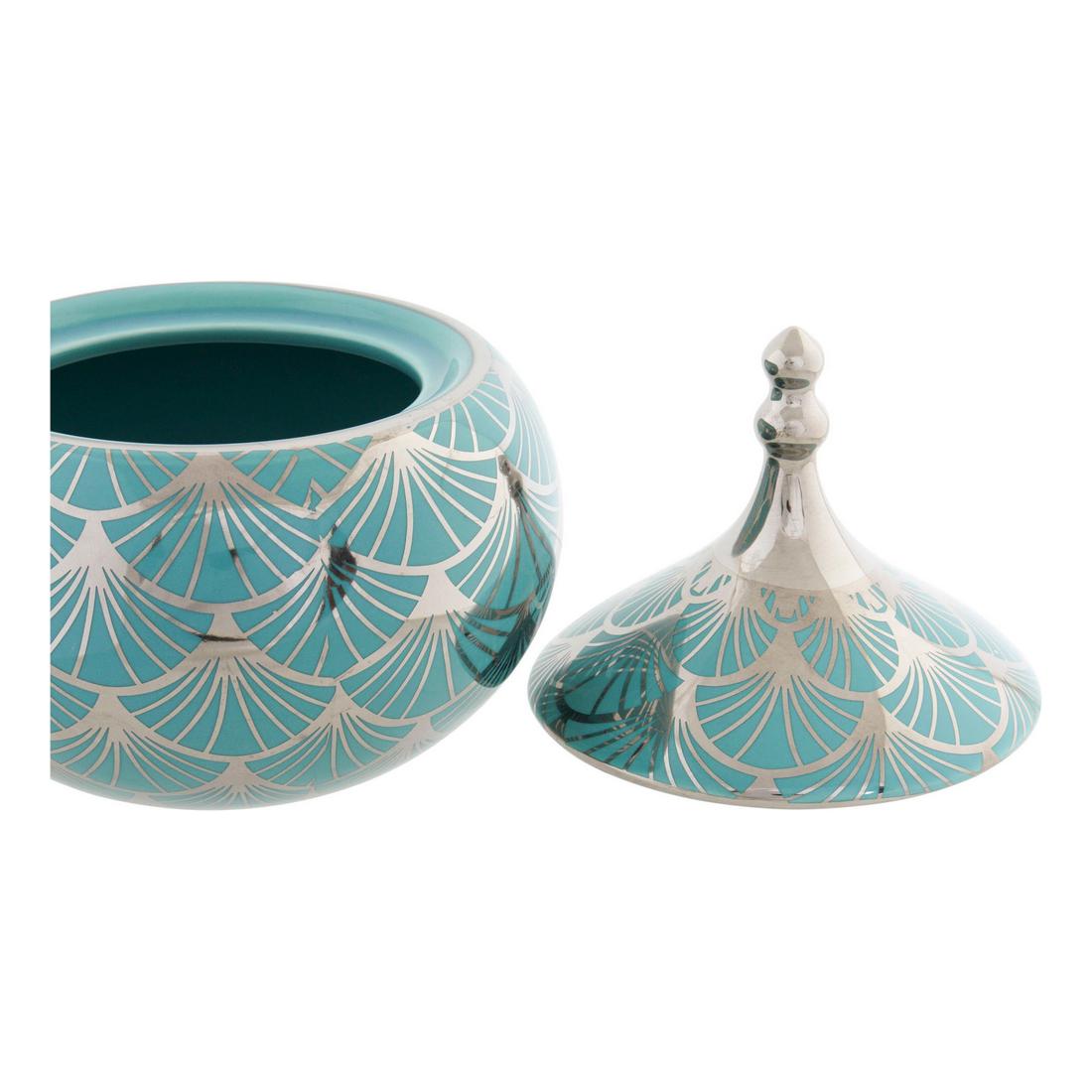 Guarda-Joias DKD Home Decor Porcelana Turquesa 14 x 14 x 17 cm - EcoNest