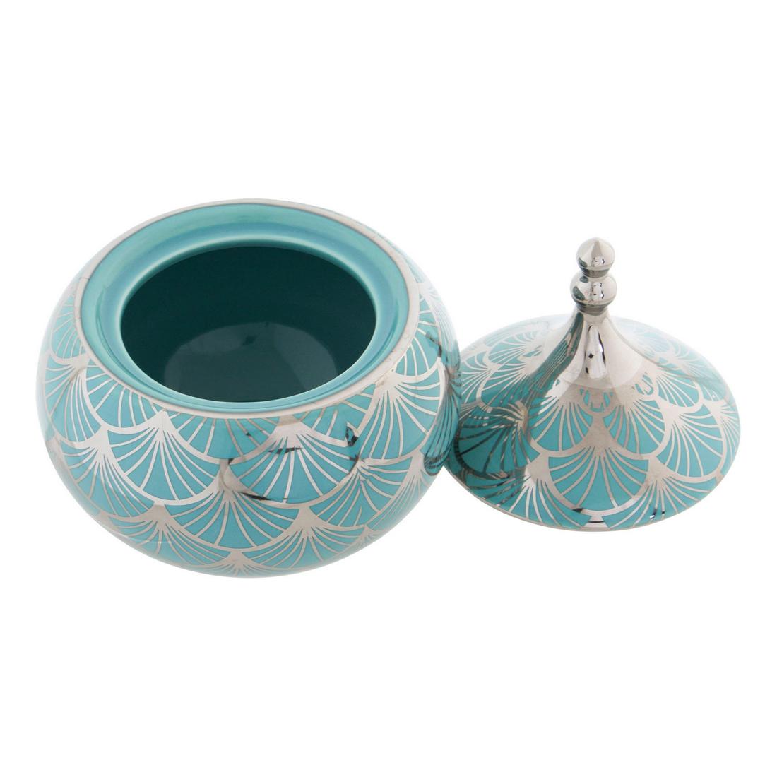 Guarda-Joias DKD Home Decor Porcelana Turquesa 14 x 14 x 17 cm - EcoNest