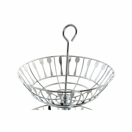 Fruteira DKD Home Decor Prateado Metal Plástico 28 x 28 x 40 cm - EcoNest