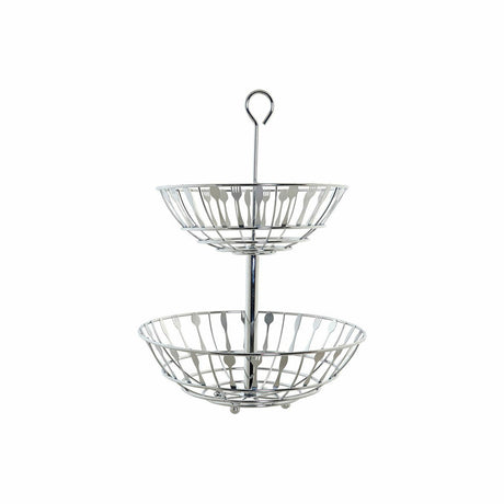 Fruteira DKD Home Decor Prateado Metal Plástico 28 x 28 x 40 cm - EcoNest