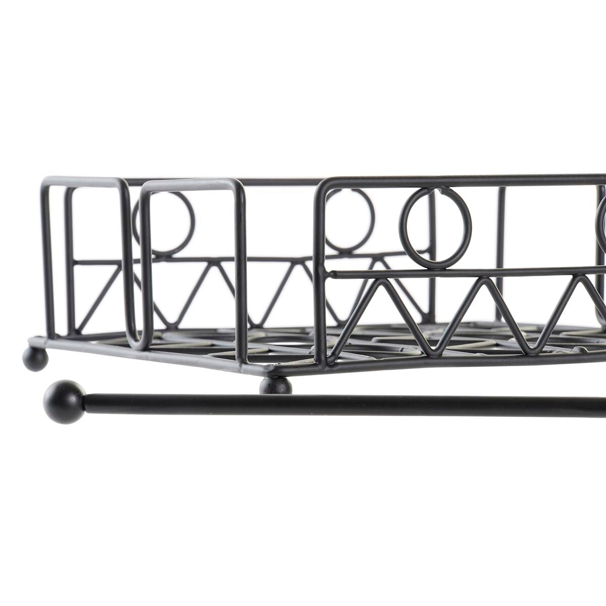 Porta-guardanapos DKD Home Decor Geométrico Preto Metal 18 x 18 x 7 cm - EcoNest