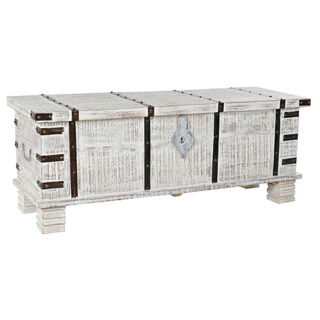 Arca DKD Home Decor Metal Branco Madeira de mangueira (116 x 40 x 45 cm) - EcoNest