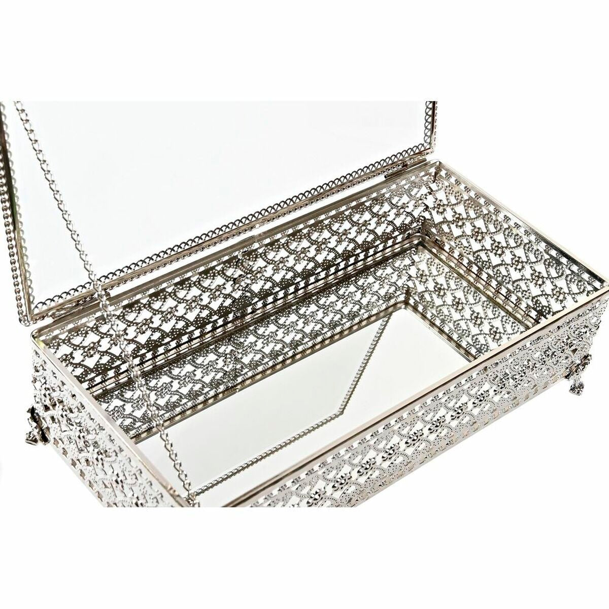 Guarda-Joias DKD Home Decor Cristal Prateado Metal (25,5 x 12,5 x 7,5 cm) - EcoNest