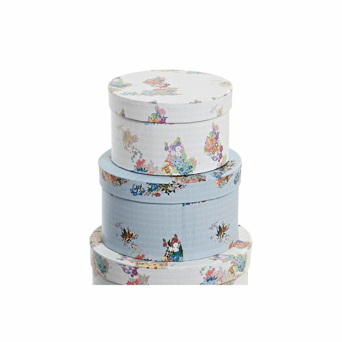 Conjunto de Caixas de Organização Empilháveis DKD Home Decor Cartão Urbana 37,5 x 37,5 x 18 cm - EcoNest