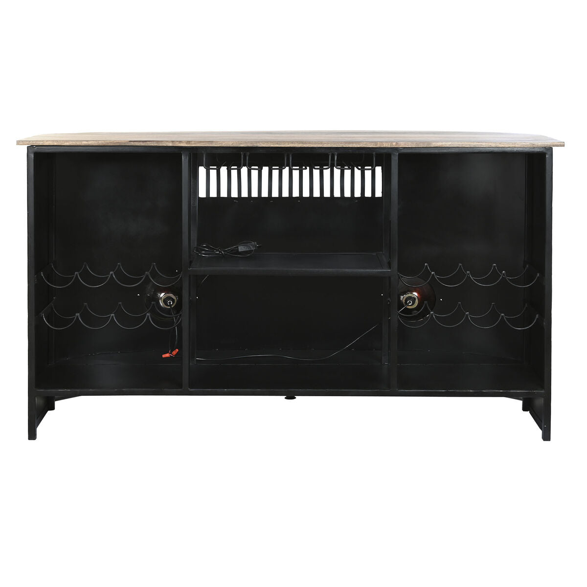 Mobiliário Auxiliar DKD Home Decor BAR Branco Castanho Preto Alumínio Ferro Madeira de mangueira 157 x 52 x 90 cm - EcoNest
