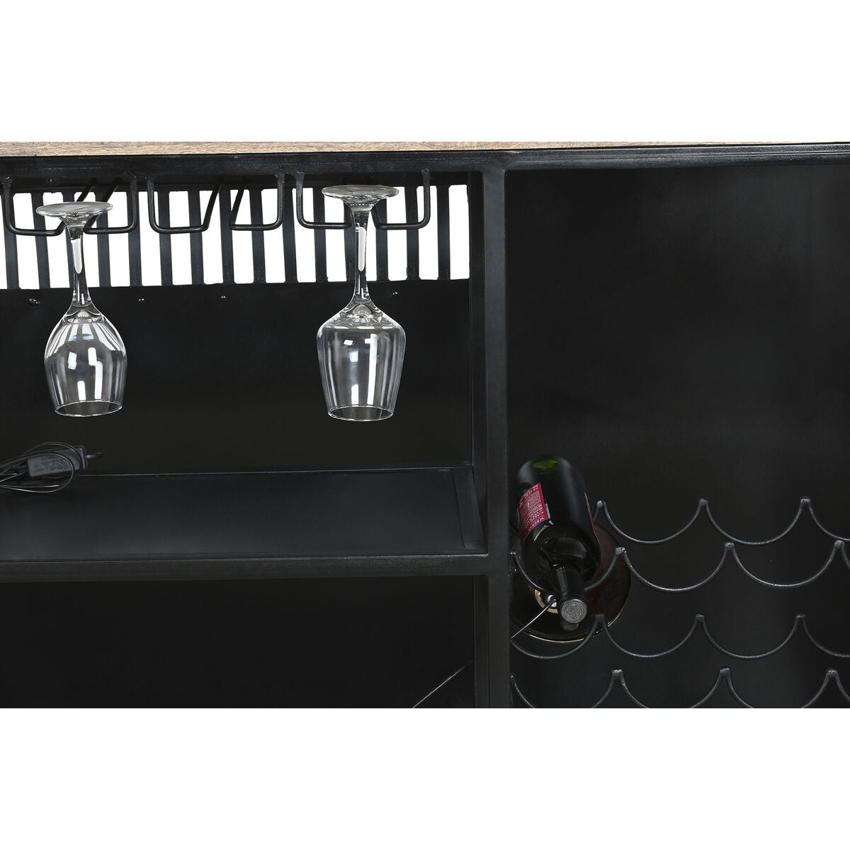 Mobiliário Auxiliar DKD Home Decor BAR Branco Castanho Preto Alumínio Ferro Madeira de mangueira 157 x 52 x 90 cm - EcoNest