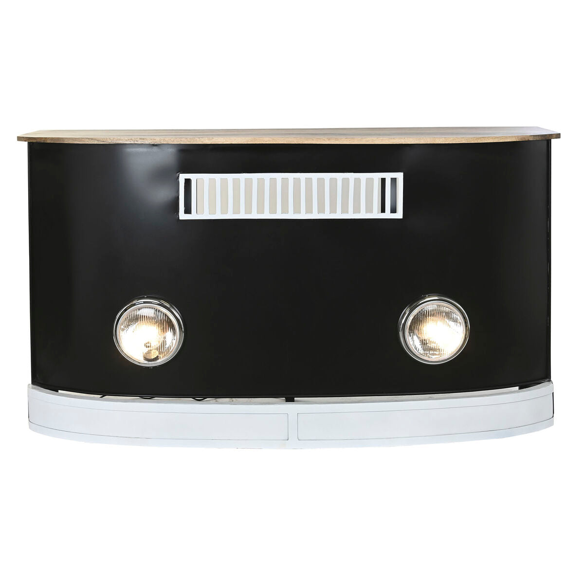 Mobiliário Auxiliar DKD Home Decor BAR Branco Castanho Preto Alumínio Ferro Madeira de mangueira 157 x 52 x 90 cm - EcoNest