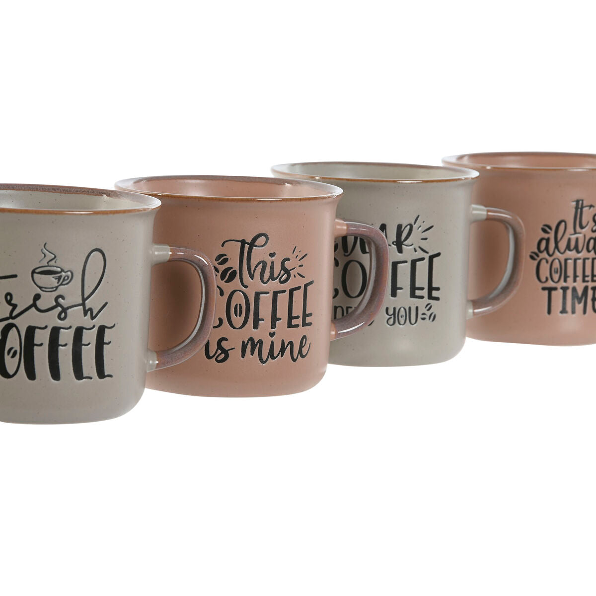 Conjunto de 4 Canecas Home ESPRIT Azul Cor de Rosa Grés - EcoNest