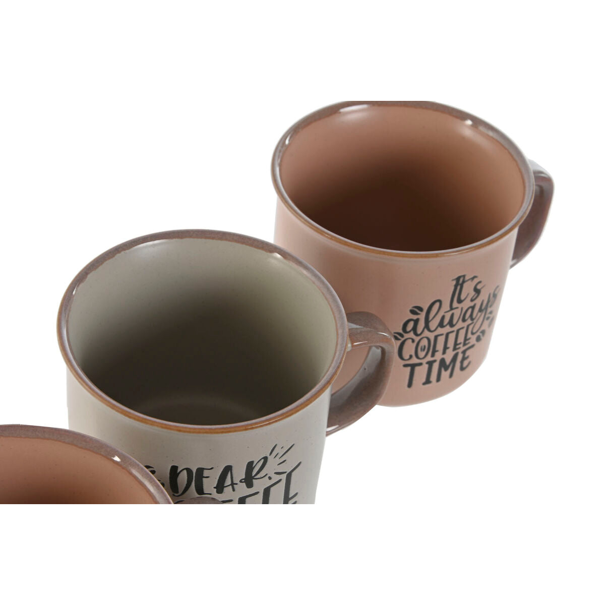 Conjunto de 4 Canecas Home ESPRIT Azul Cor de Rosa Grés - EcoNest