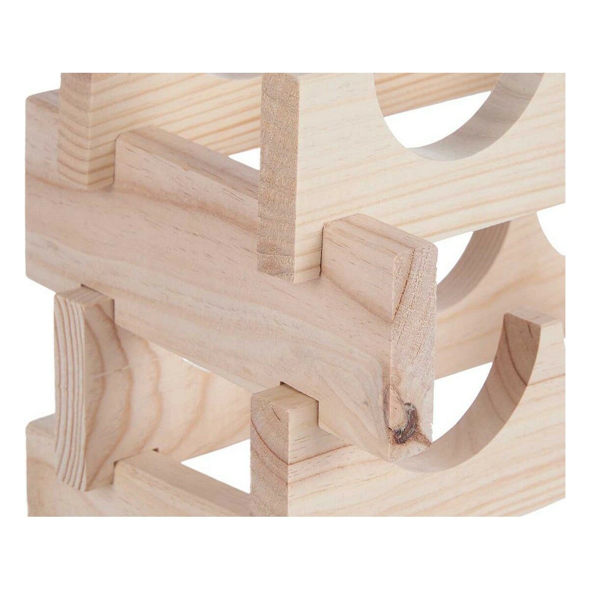 Suporte para garrafas 6 garrafas Natural madeira de pinho (36,5 x 21 x 25 cm) - EcoNest