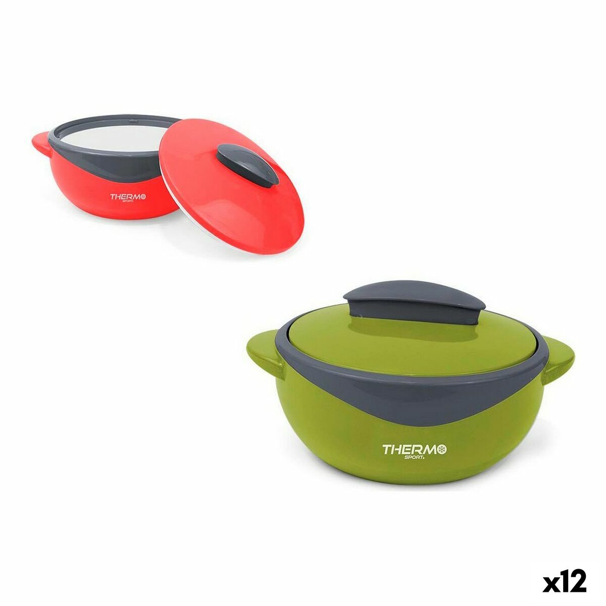 Recipiente Térmico para Alimentos ThermoSport Plástico 1,5 L 25 x 20 x 10,5 cm (12 Unidades) (1500 ml) - EcoNest