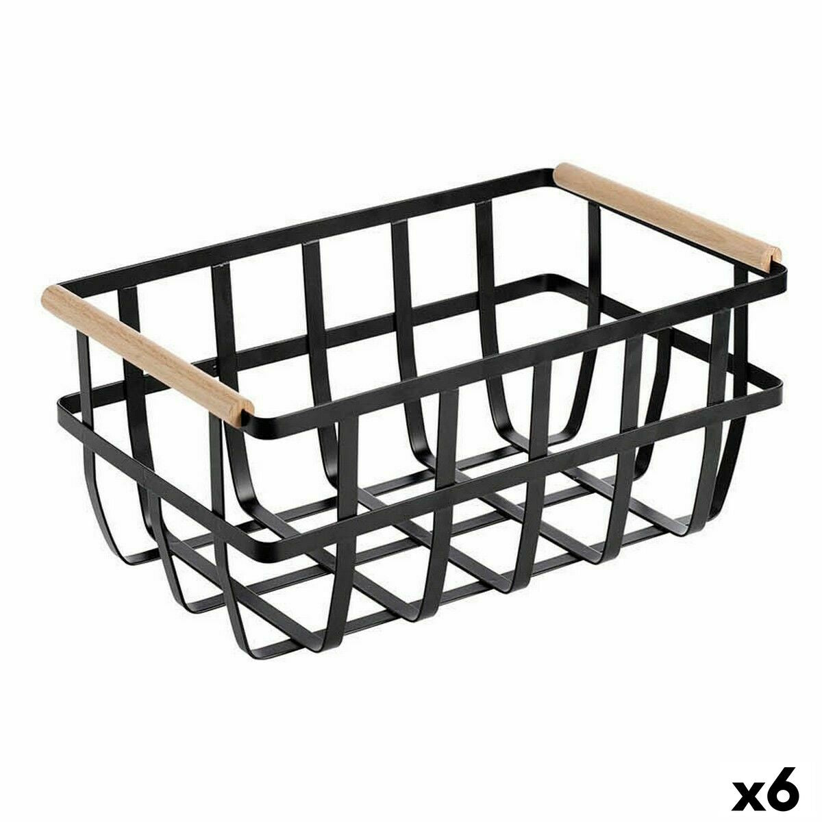 Cesta Multiusos Confortime Preto 36 x 22 x 15,5 cm (6 Unidades) - EcoNest