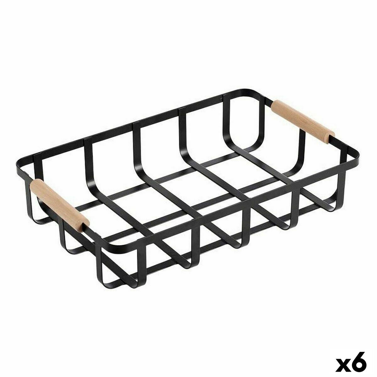 Cesta Multiusos Confortime Preto 36 x 24,3 x 8 cm (6 Unidades) - EcoNest