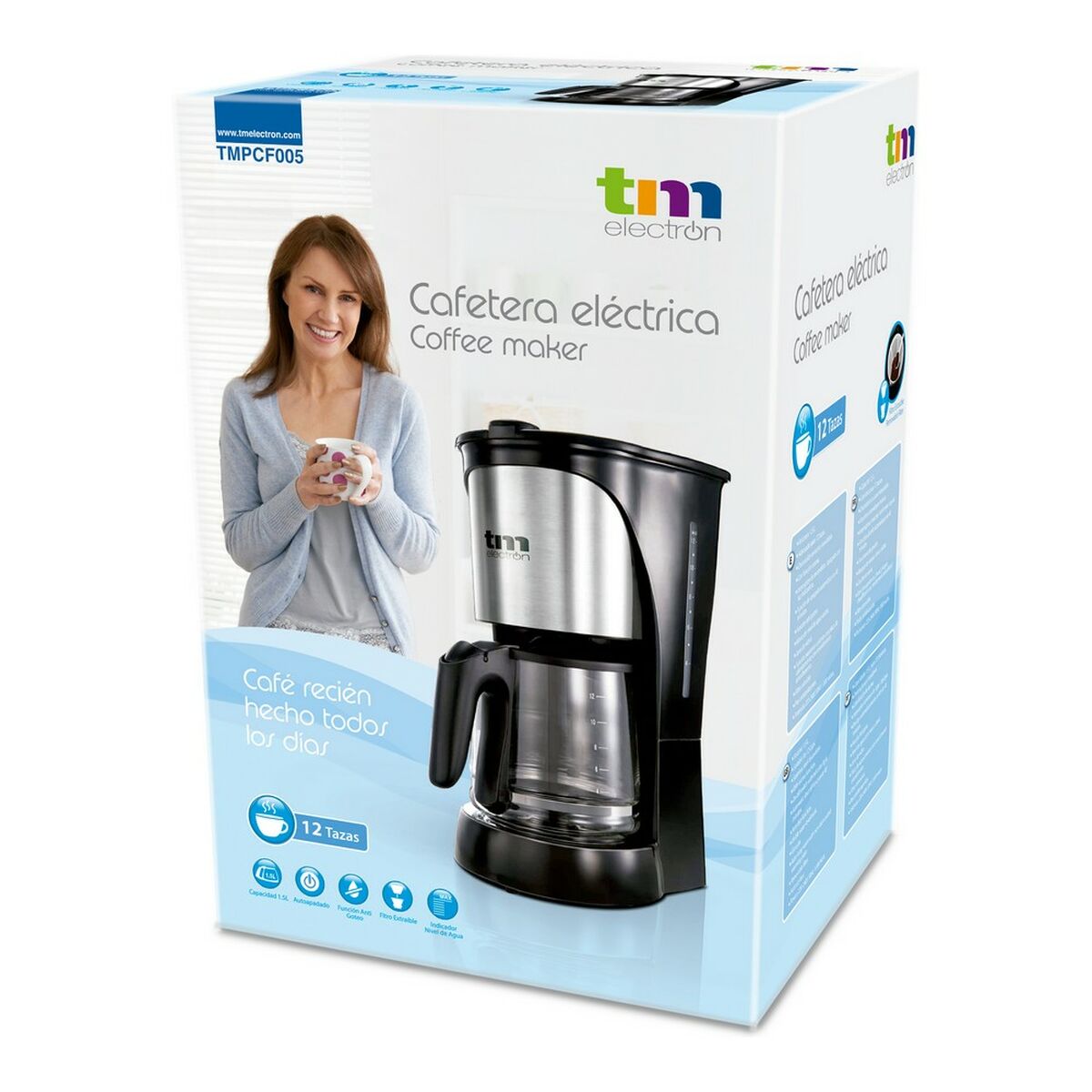 Máquina de Café de Filtro TM Electron 1000W 1,5 L 12 Kopjes - EcoNest
