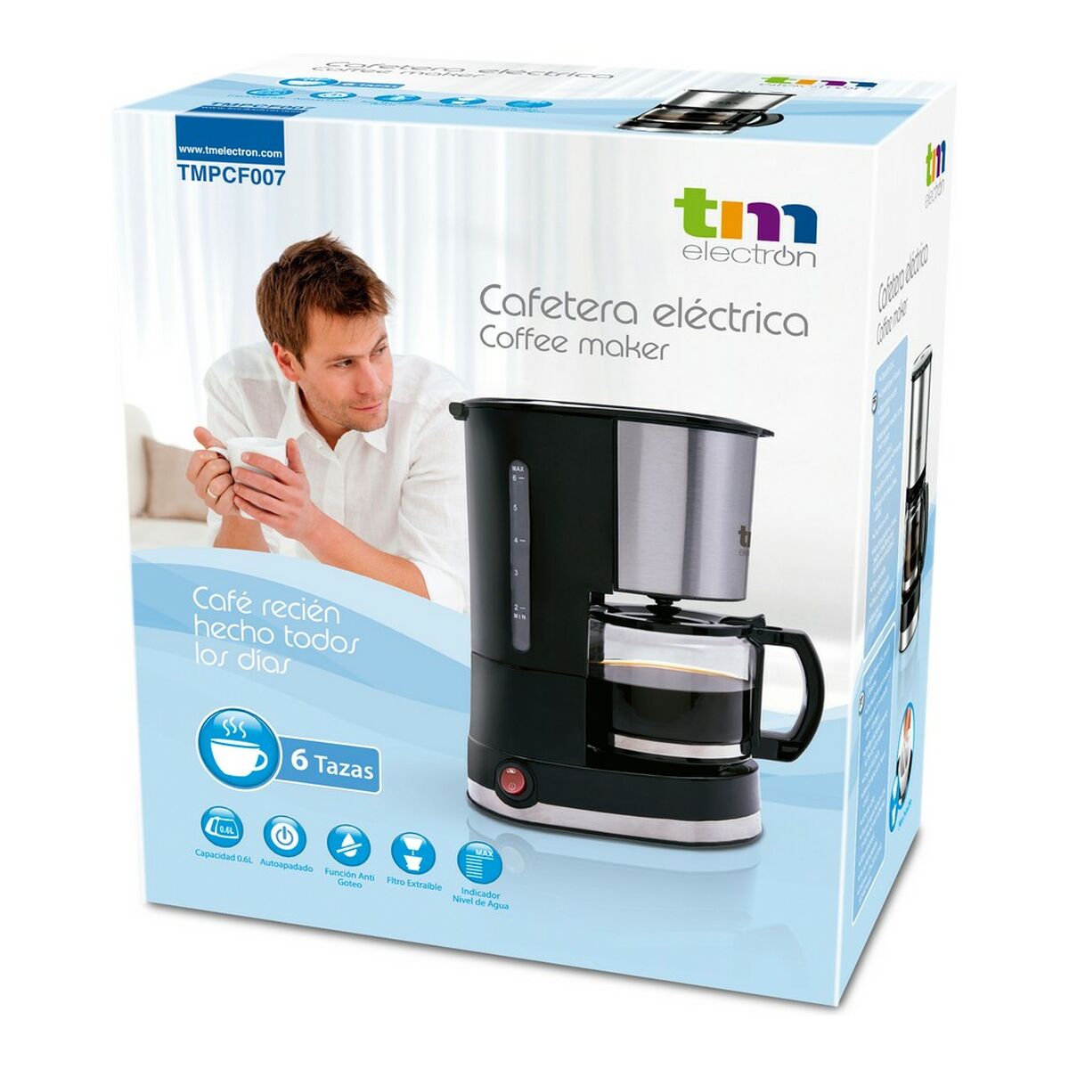 Máquina de Café de Filtro TM Electron 0,6 L 6 Copos - EcoNest