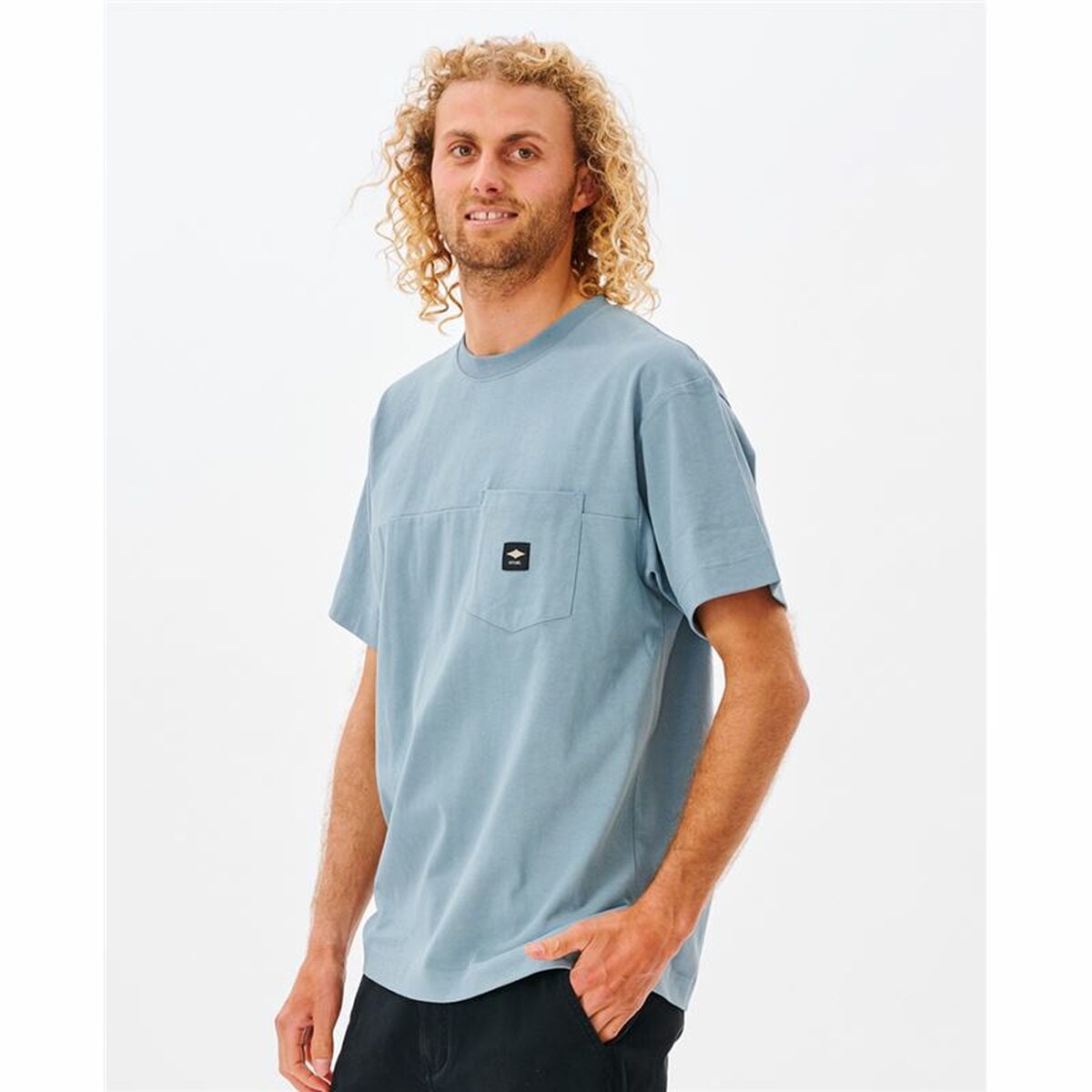 Camisola de Manga Curta Homem Rip Curl Pocket Quality Surf Azul - EcoNest