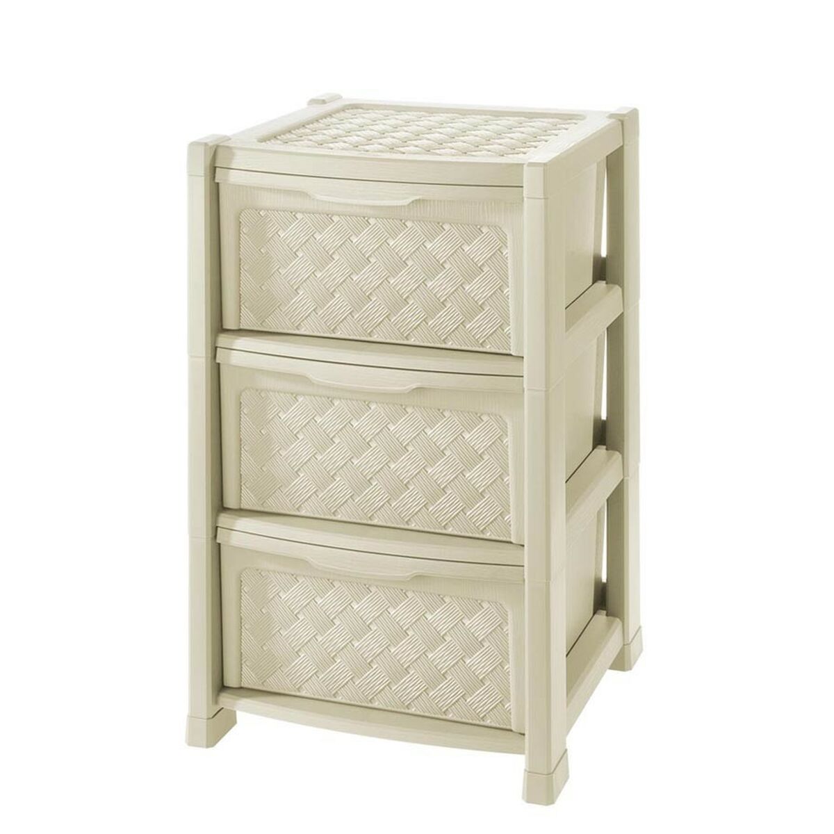 Cómoda Tontarelli Arianna 3 gavetas Branco 38 x 38 x 60 cm - EcoNest