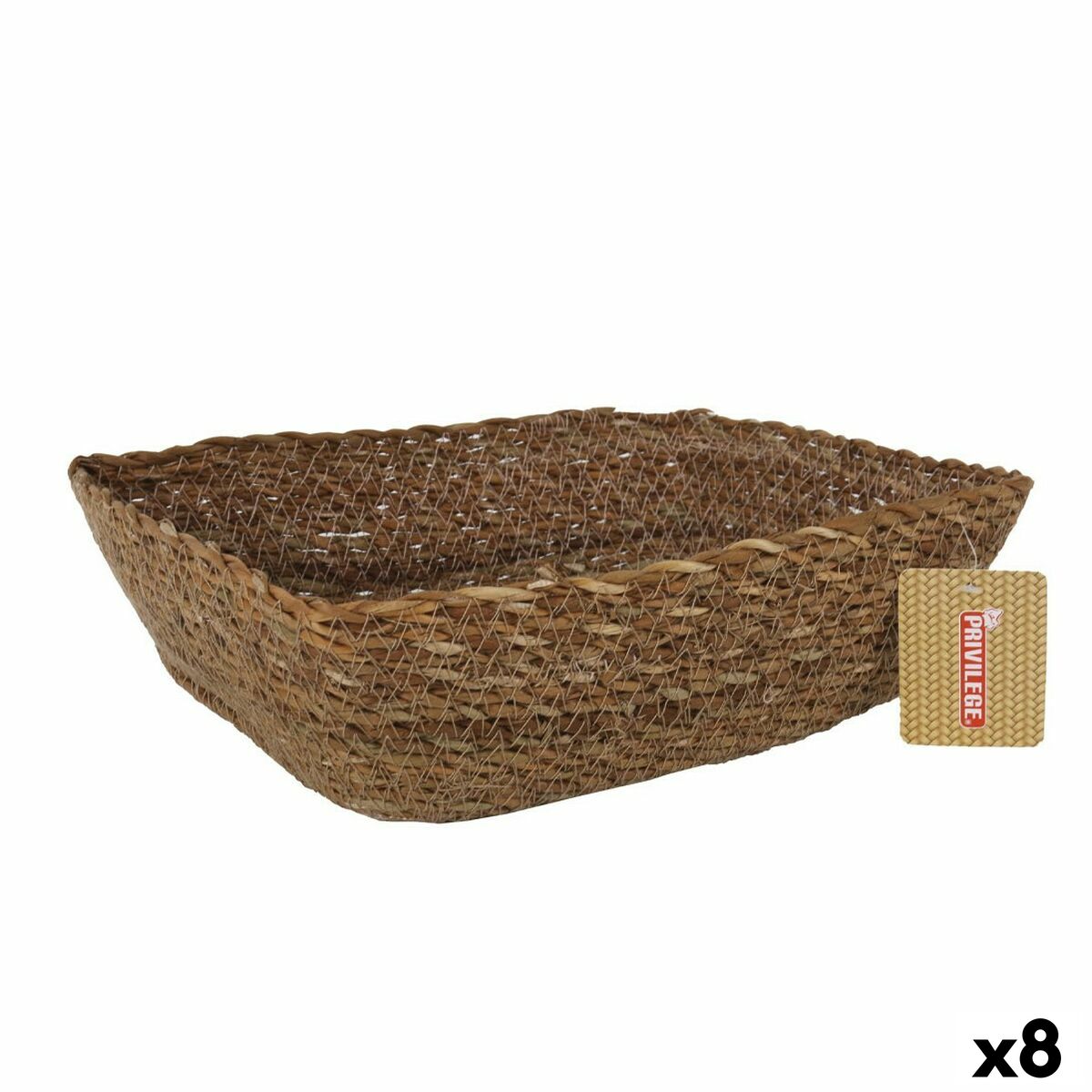 Cesta Multiusos Privilege vime Retangular 30 x 23 x 9 cm (8 Unidades) - EcoNest
