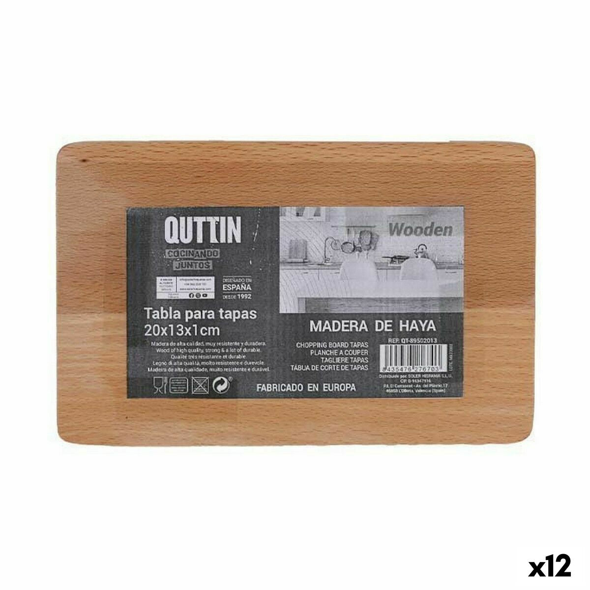 Tábua de corte Quttin 20 x 13 x 1 cm (12 Unidades) - EcoNest