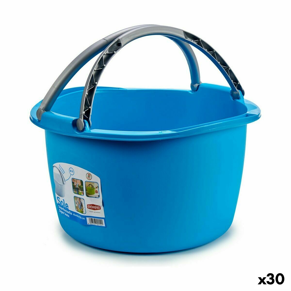 Cesta Multiusos Stefanplast Com pegas Plástico 16 L 39 x 22 x 39 cm (30 Unidades) - EcoNest