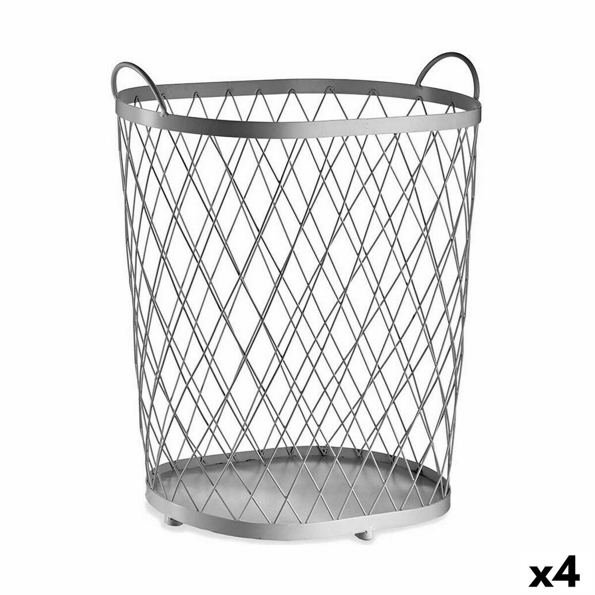 Cesto Prateado Metal 40 L 31 x 54,7 x 46,5 cm (4 Unidades) - EcoNest