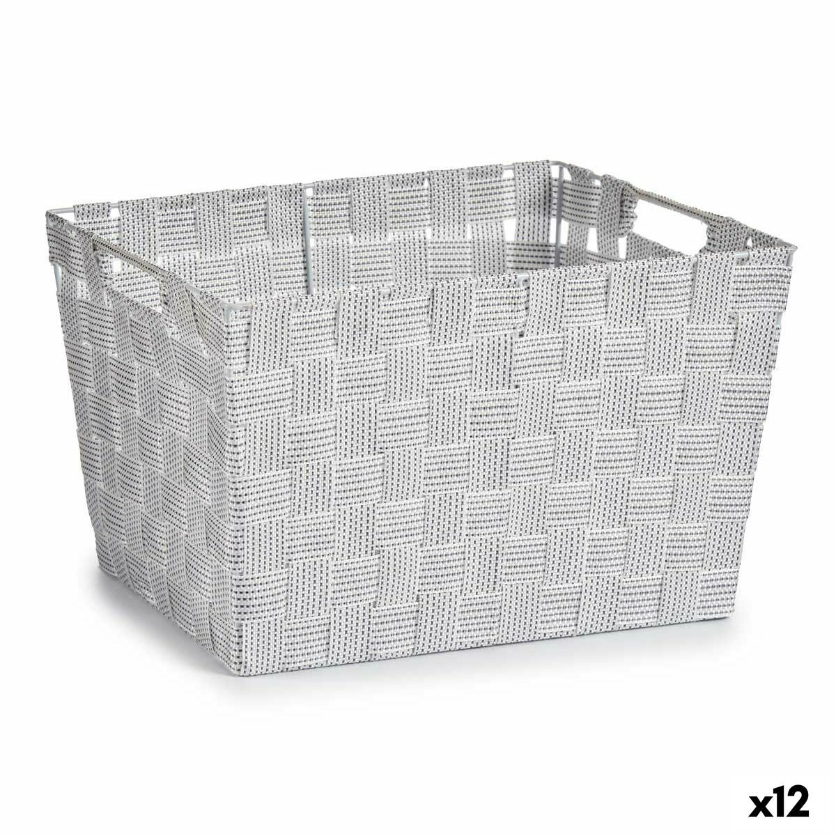 Cesto da Roupa Branco Tecido 10 L 25 x 20 x 35 cm (12 Unidades) - EcoNest
