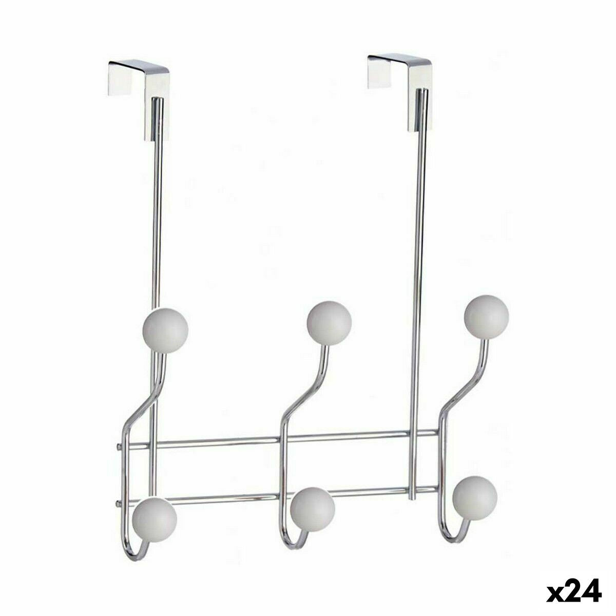 Ganchos para Portas Branco Metal Plástico 10 x 22 x 26 cm (24 Unidades) - EcoNest