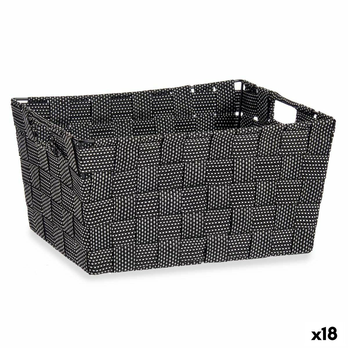 Cesta Multiusos Preto Tecido 20 x 14 x 30 cm (18 Unidades) - EcoNest