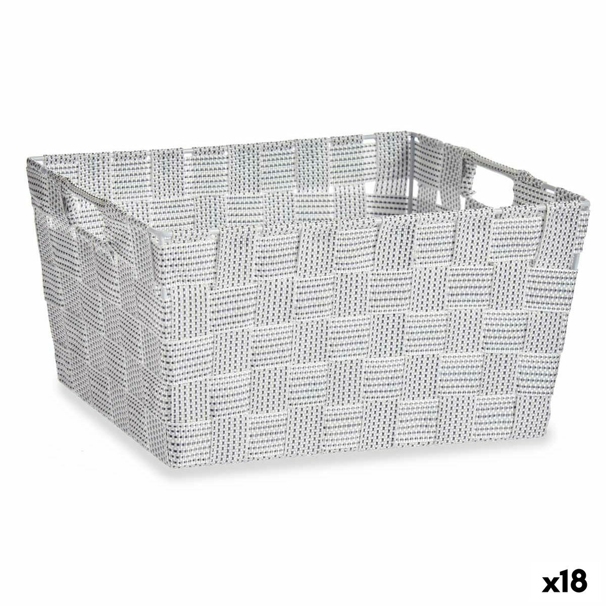 Cesta Multiusos Branco Tecido 30,4 x 14 x 20 cm (18 Unidades) - EcoNest