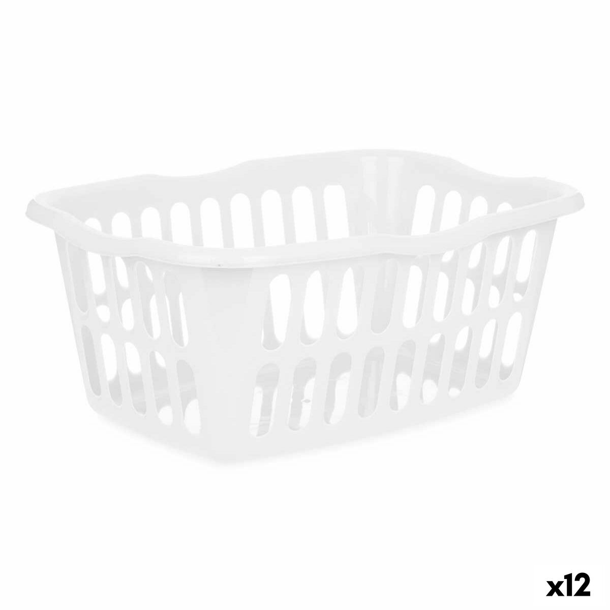 Cesto Branco Polipropileno 50 L 58 x 24 x 42 cm (12 Unidades) - EcoNest