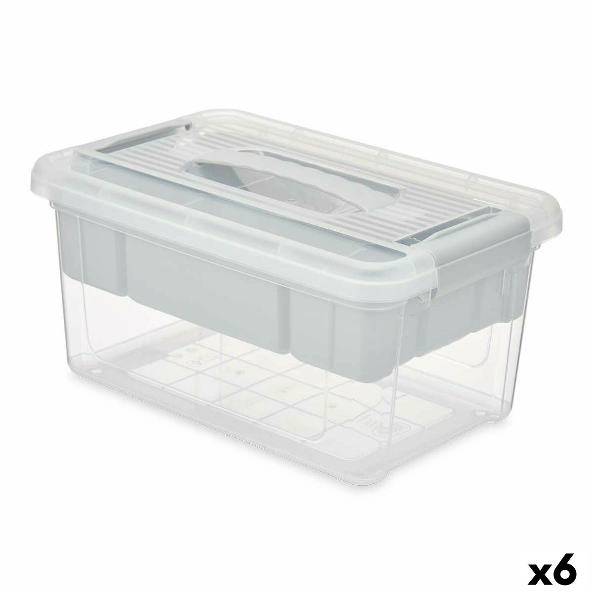 Caixa Multiusos Cinzento Transparente Plástico 5 L 29,5 x 14,5 x 19,2 cm (6 Unidades) - EcoNest