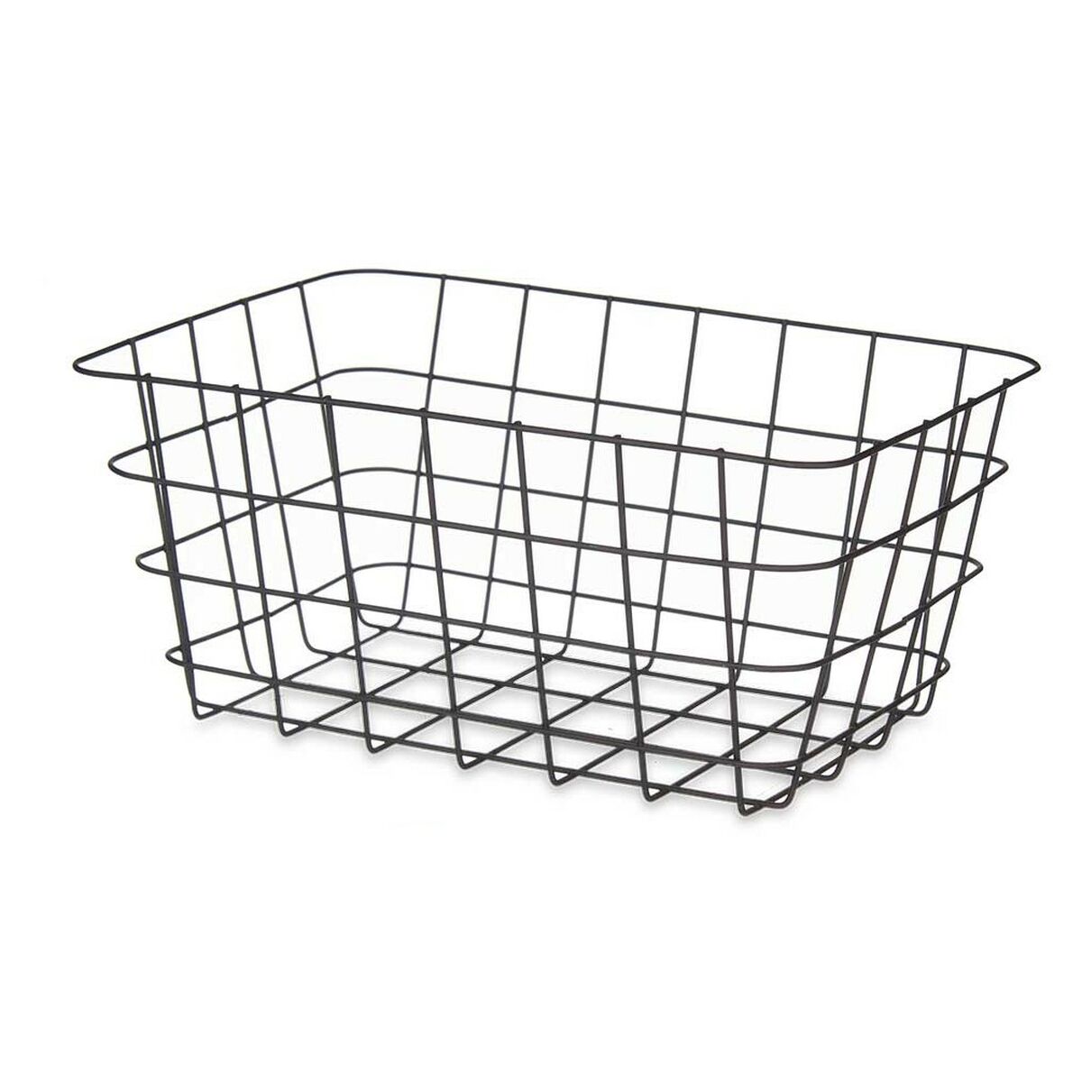 Cesta Multiusos Retangular Preto Metal 30,3 x 14 x 22,5 cm (6 Unidades) - EcoNest
