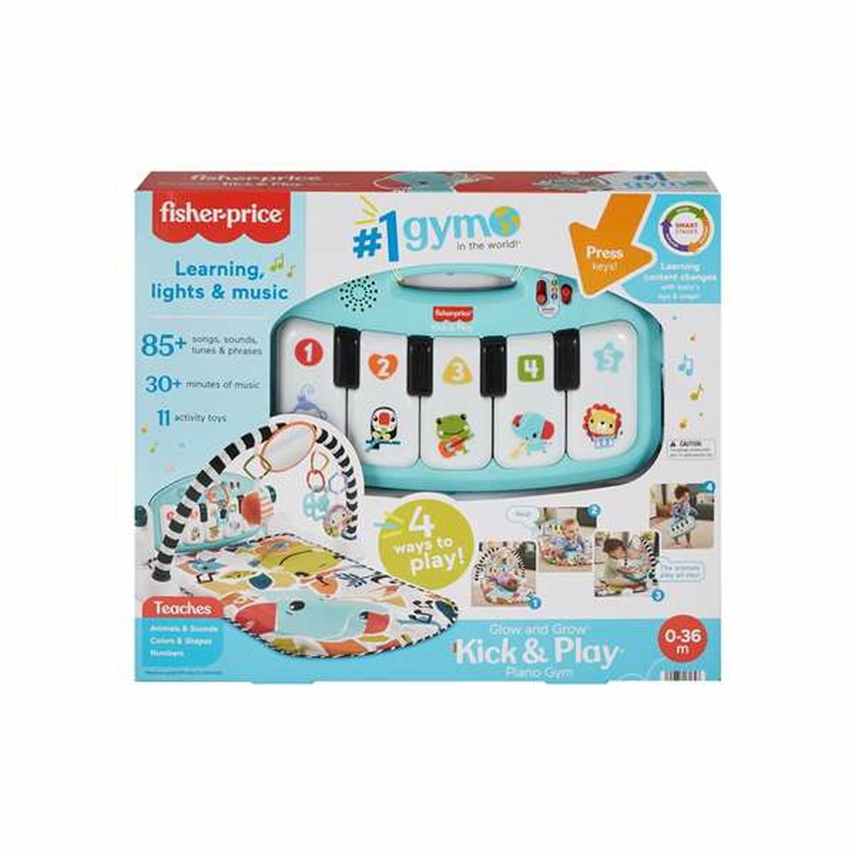 Alfombra de juego Fisher Price Kick and Play Sonajero Piano