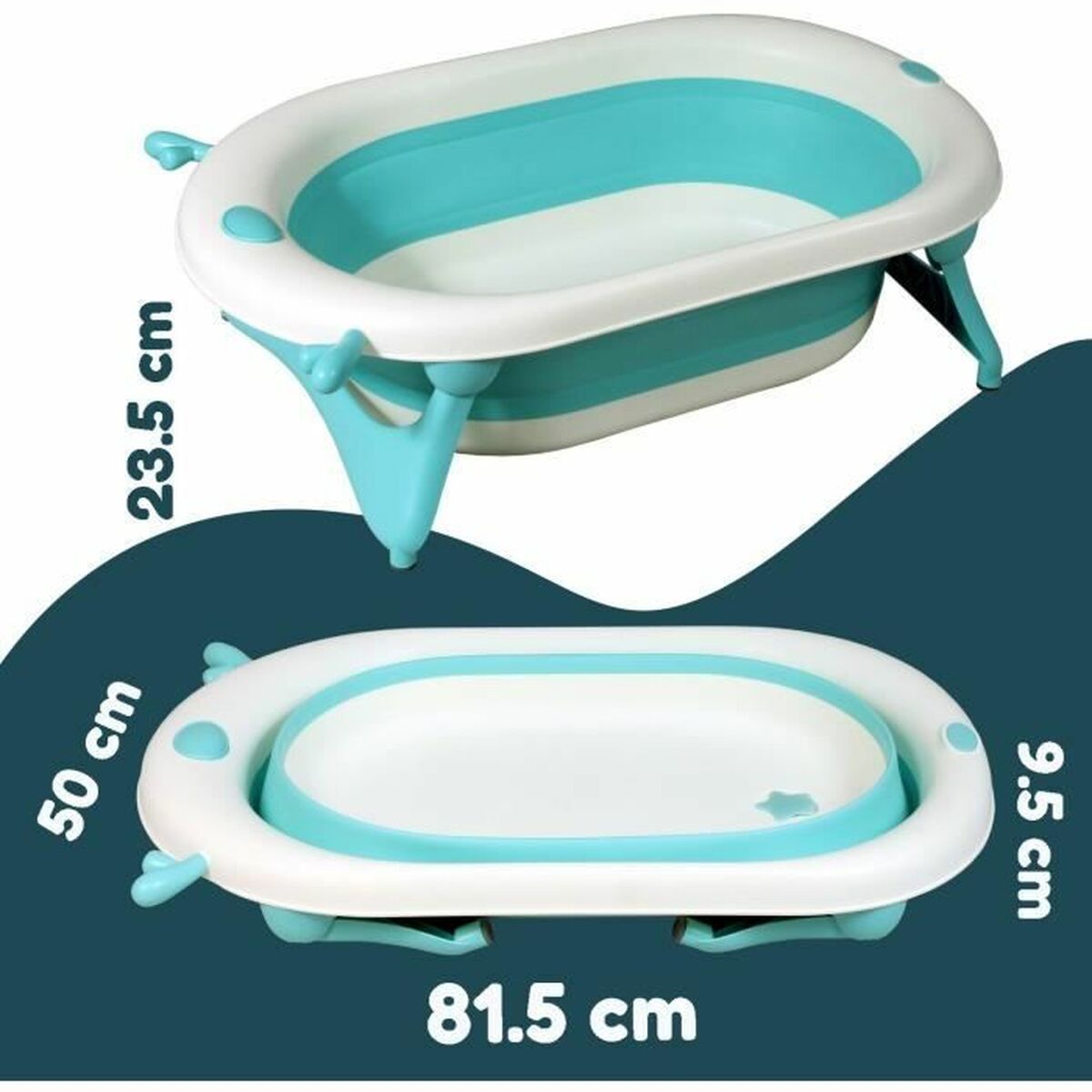 Bathtub Looping Blue White 50 x 81,5 x 23,5 cm Foldable