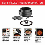 Batería de Cocina Tefal Ingenio Gris 6 Piezas