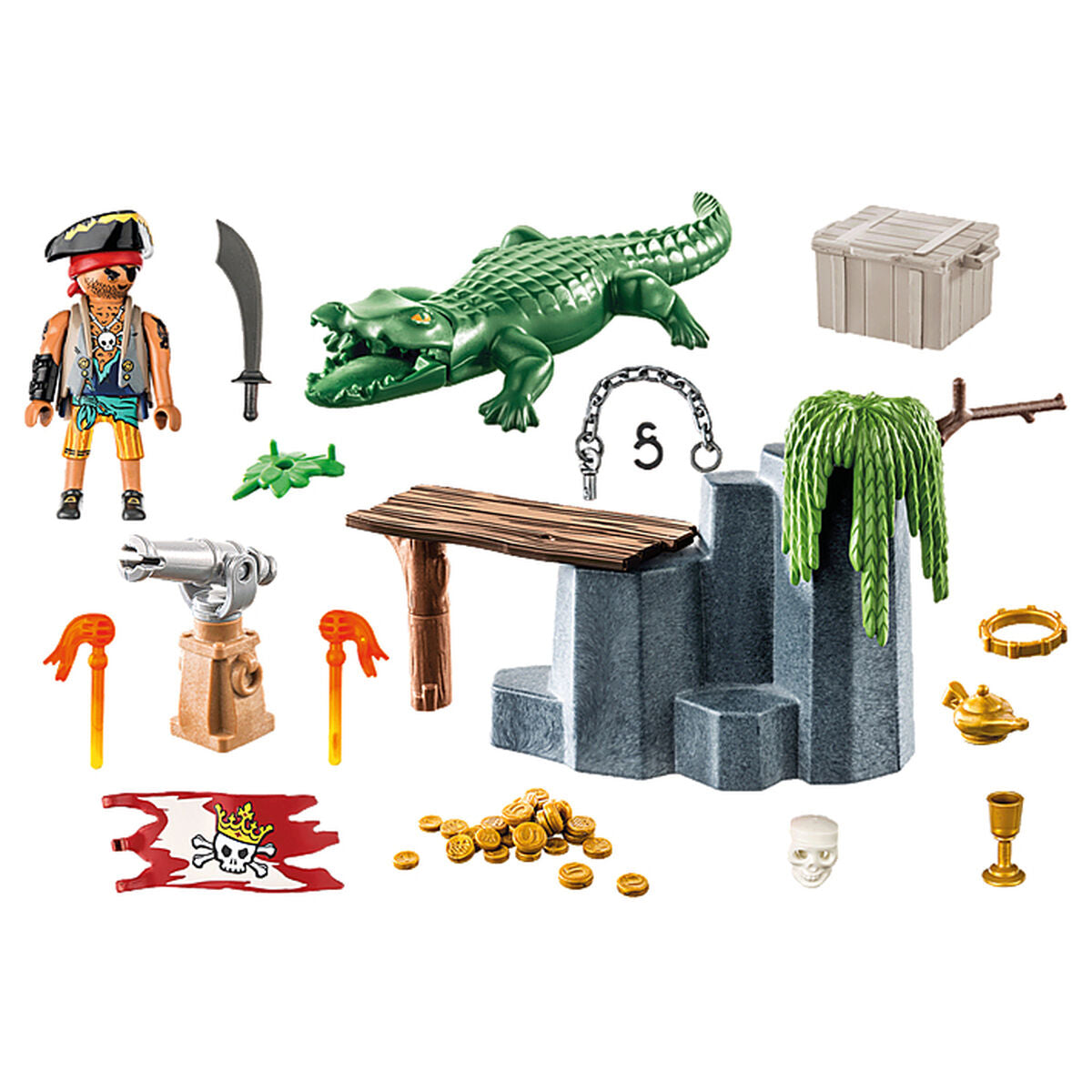 Playset Playmobil Crocodilo Pirata 59 Peças