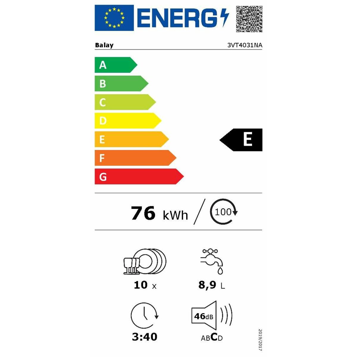 Lava-louça Balay 3VT4031NA 45 cm Integrável